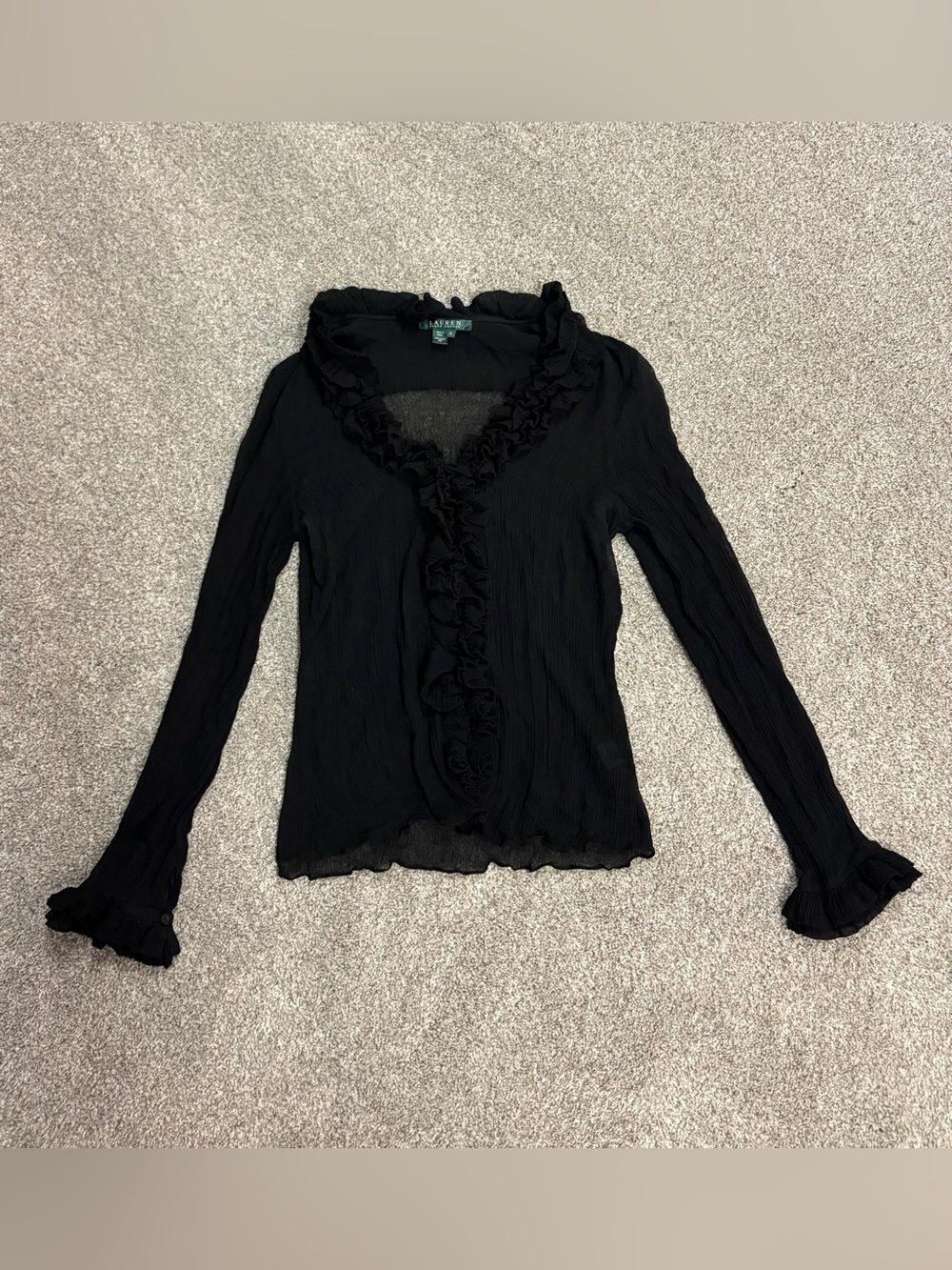 Ralph Lauren Silk Ruffle Cardigan
